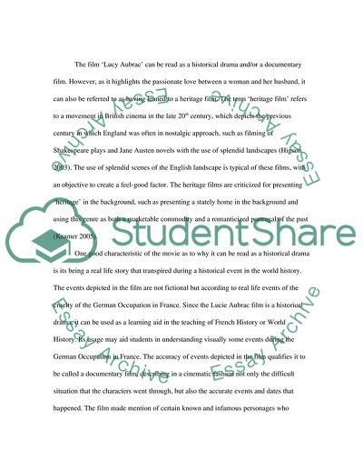 Lucy Aubrac as a Historical Drama