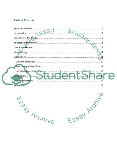 The Impact of Deviant Behavior of Police Officers