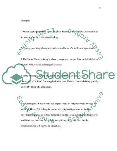 Religion through Art: Comparing Michelangelo and Caravvagio