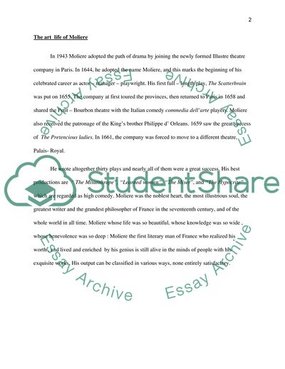 The Art Life of Moliere