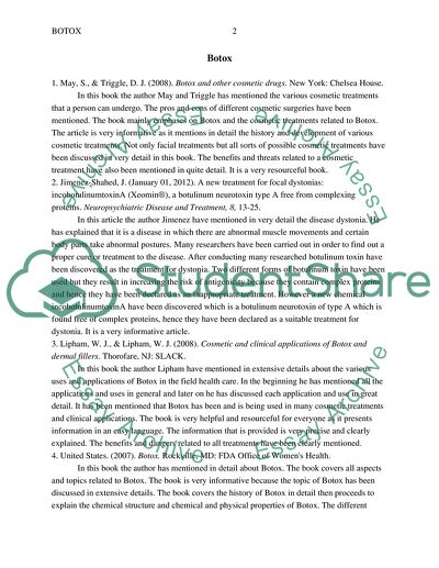 Analysis of Articles about Botox