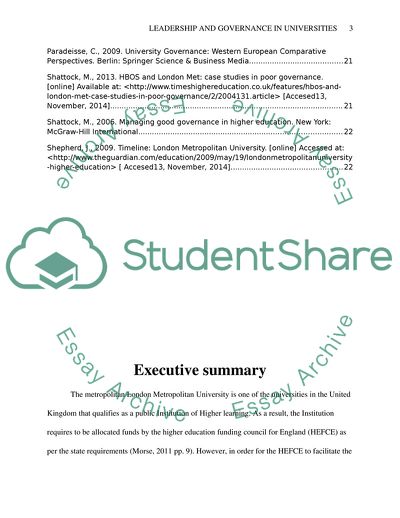 The Leadership of London Metropolitan University