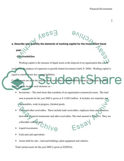 Working Capital and Financial Environment Paper