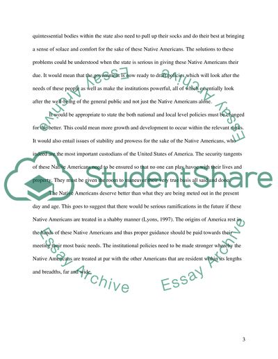 The Needs of Native Americans in Modern Day America