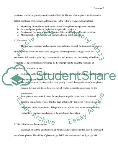 Outlining on hove smartphones improved Americans live