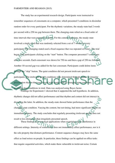 Study on Auditory Distraction