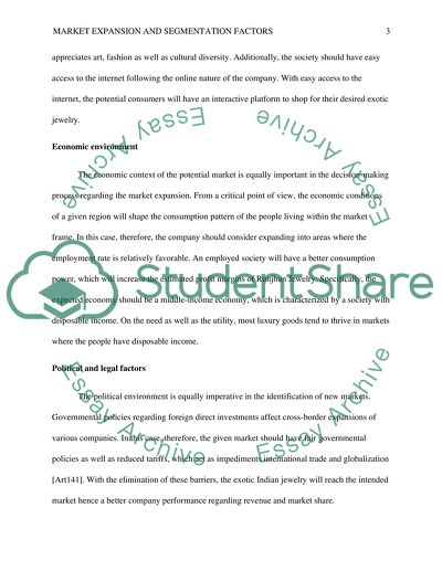 Market Expansion and Segmentation factors