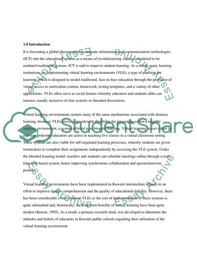 Virtual Learning Environment: Teachers Attitudes and Perspectives