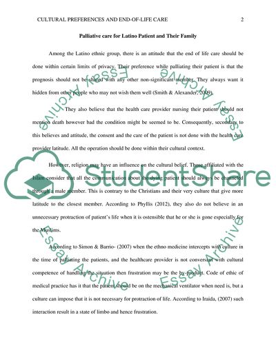 Cultural Preferences and End-of-Life Care