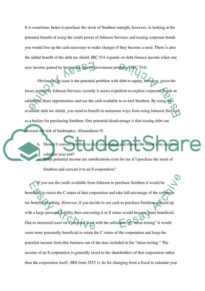 Conversion of Smithon Corporation from a C Corporation to an S Corporation