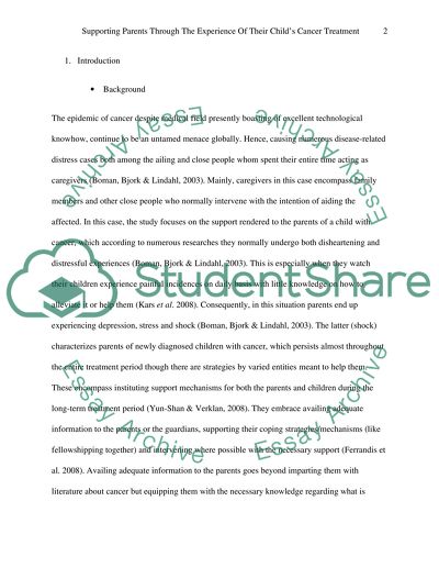 Supporting Parents through the Experience of Their Childs Cancer Treatment