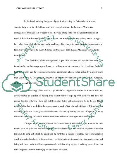 Feasibility of hotel to implement changes in strategy