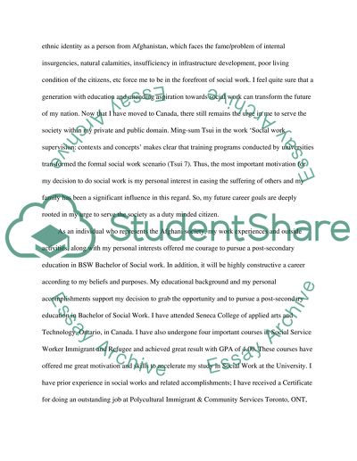 A Letter of Intent to Enter the University