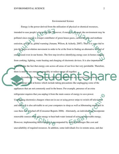 Environmental Science and Energy