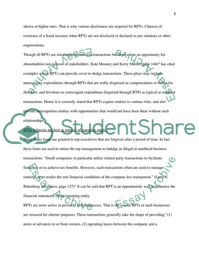 Related Party Transactions - Risks and Opportunities for Ulterior Purposes