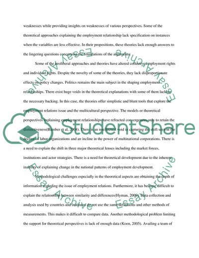 Challenges Involved in Comparative Employment Relations