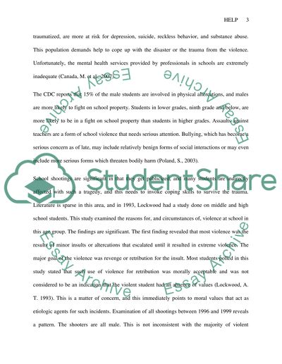 Helping to Cope with School Violence Tragedies