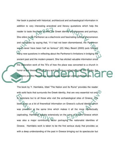 Archaeology/Cultural Heritage and Modern Greek Identity