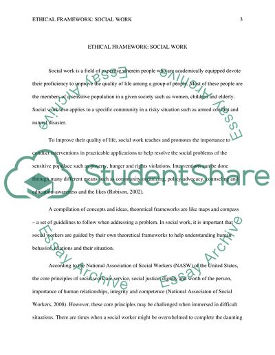 Ethical Framework: Social Work