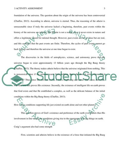 Craigs Philosophy and the Existence of God