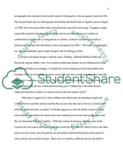 The Effect of the Violent Content of the Shows, Movies or Computer Games on Children