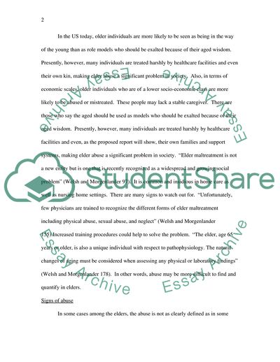 Abuse of the Elderly