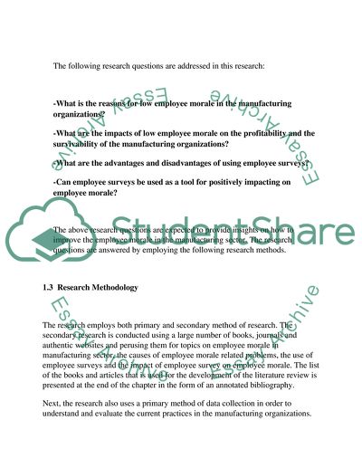 Employee Morale through Employee Surveys