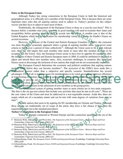 Critical Analysis of Turkeys Accession to the European Union