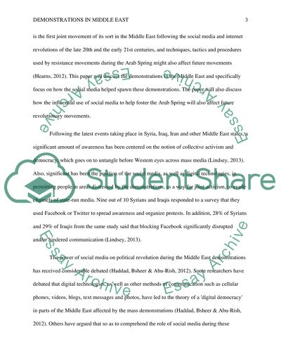 Demonstrations in Middle East
