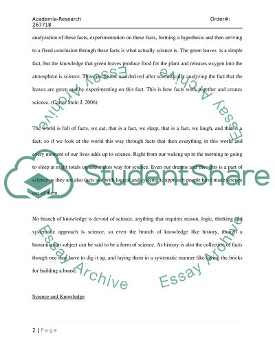 The Term Science and Knowledge