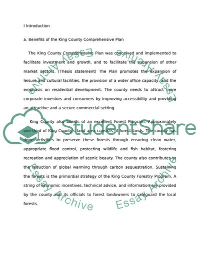 Importance of King County Comprehensive Plan