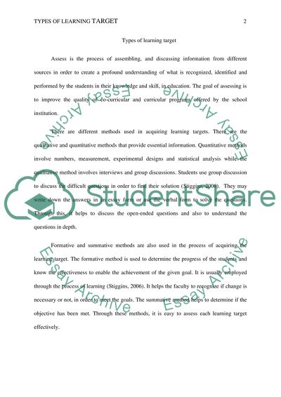 Types of Learning Target