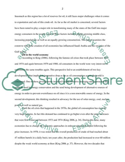 How the Creation of Oil Economies Influenced the Societies of the Gulf And Saudi Arabia