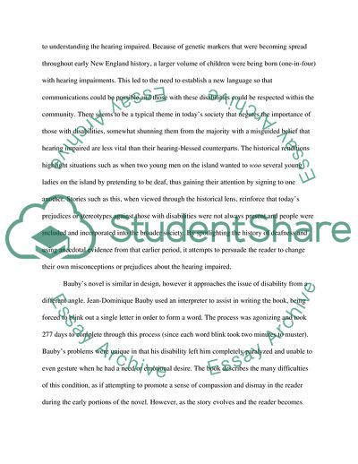 Groces and Baubys Novels Pertaining to Disability