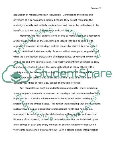 Homosexual Rights and Marriage Debate