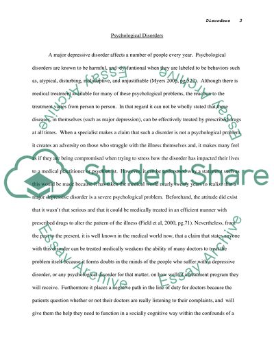 Psychological Disorders