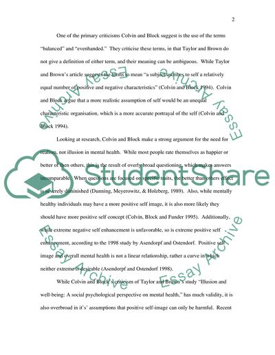 Psychology - Mental Health