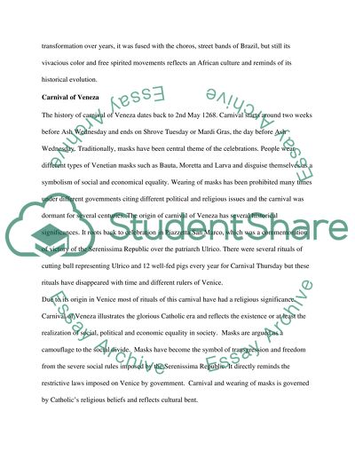 The Nature of Carnival and Reflexing the Culture