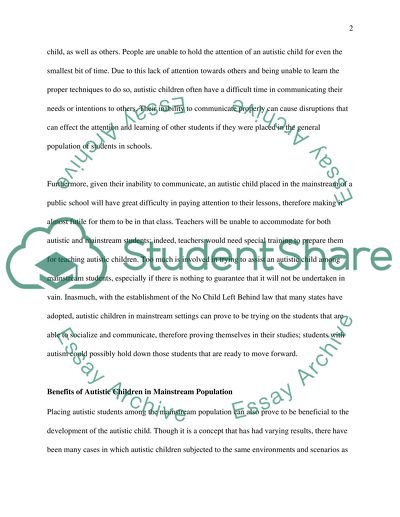 Children with Autism and School