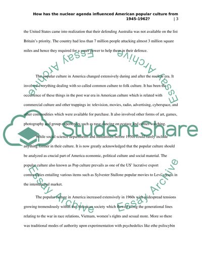 How has the nuclear agenda influenced American popular culture from 1945-1962