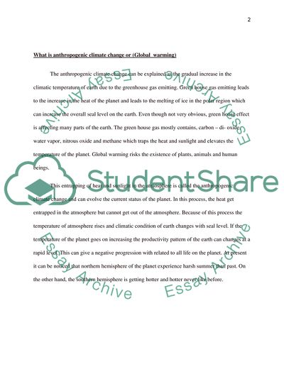 Problems of Anthropogenic Climate Change