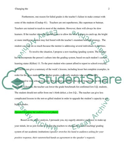 Changing the teaching/ grading System