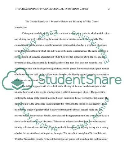 The Created Identity in Video Games