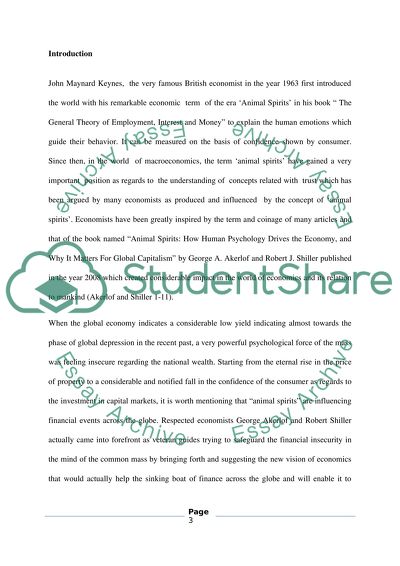 Analysis of the Book Animal Spirits