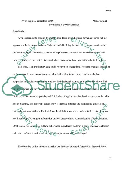 Avon in Global Markets in 2009