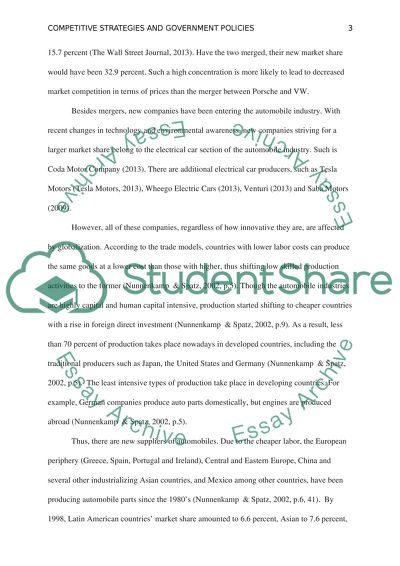 Competitive Strategies and Government Policies