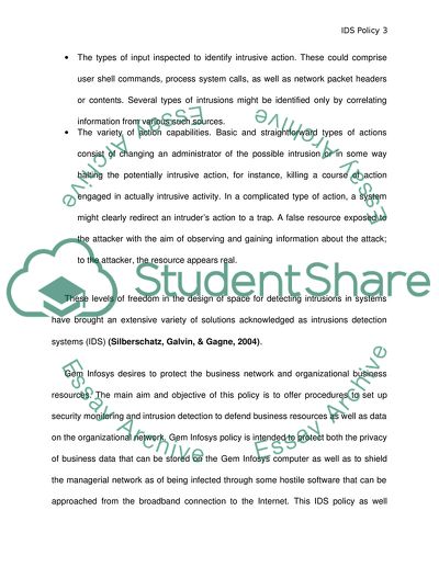 IDS Policy Parameters and Network Intrusion