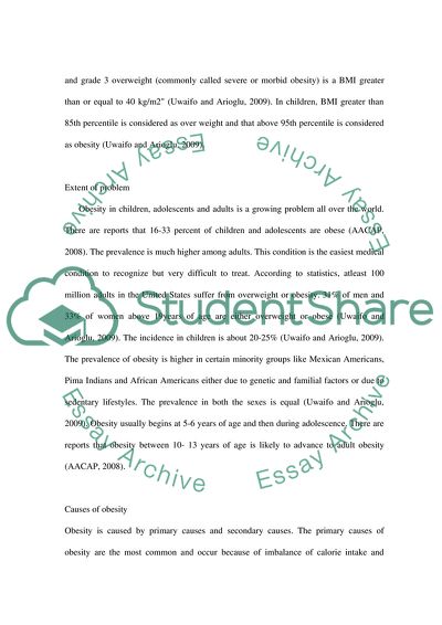 Consequences of Childhood Obesity