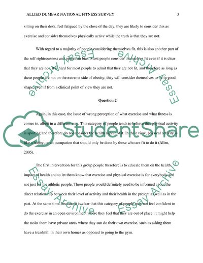 Allied Dumbar National Fitness Survey