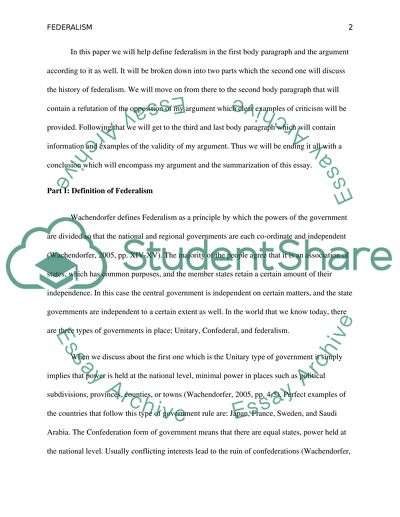 The History and Definition of Federalism